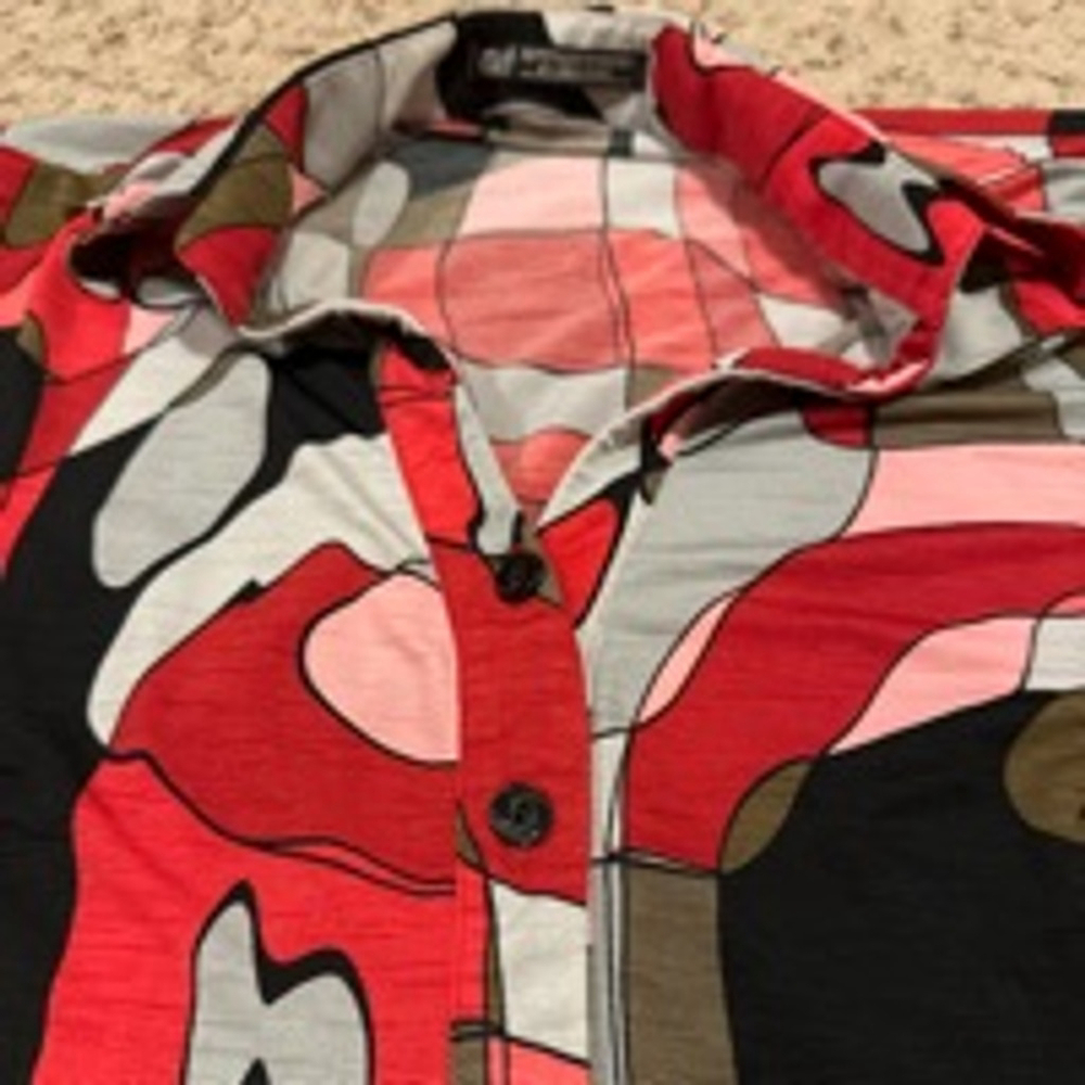 Women's Tiết Top Size M Red Multicolor - Picture 2 of 6